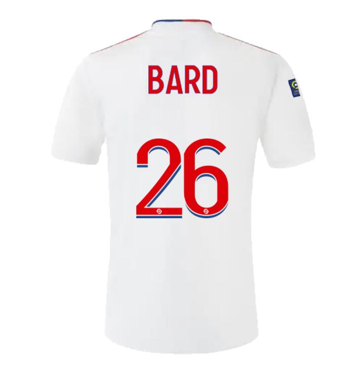 2021/22 Olympique Lyonnais Home Kit Soccer Jersey with BARD 26 printing